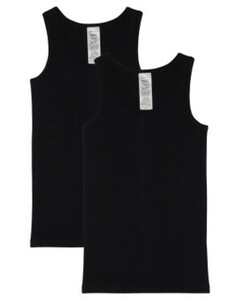 Baumwoll-Unterhemden, 2er-Pack, Y.F.K., schwarz