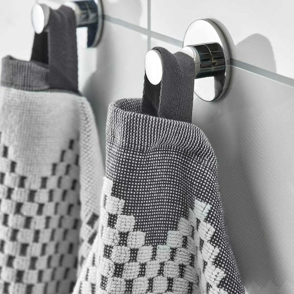 Bild 3 von FJÄLLSTARR  Handtuch, weiß/grau 50x100 cm