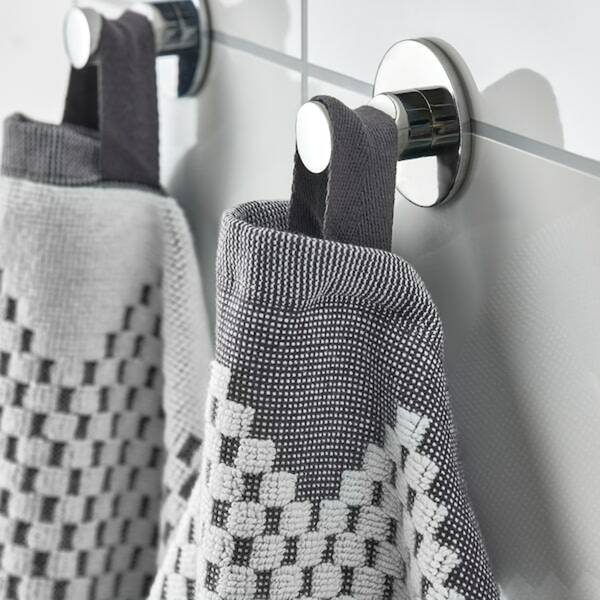 Bild 3 von FJÄLLSTARR  Handtuch, weiß/grau 50x100 cm