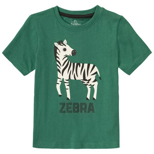 Kinder T-Shirt mit Zebra-Motiv DUNKELGRÜN