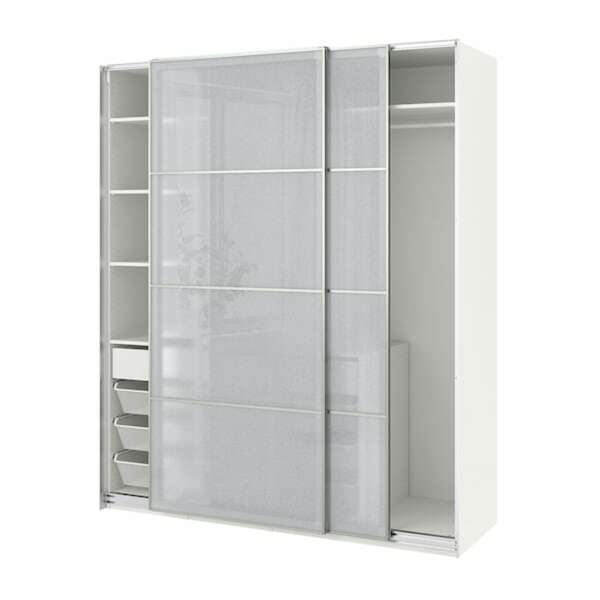 Bild 1 von PAX / SVARTISDAL  Kleiderschrank mit Schiebetüren, weiß/weiß Papiereffekt 200x66x236 cm