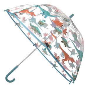 Jungen Regenschirm in Dino-Optik PETROL / TRANSPARENT