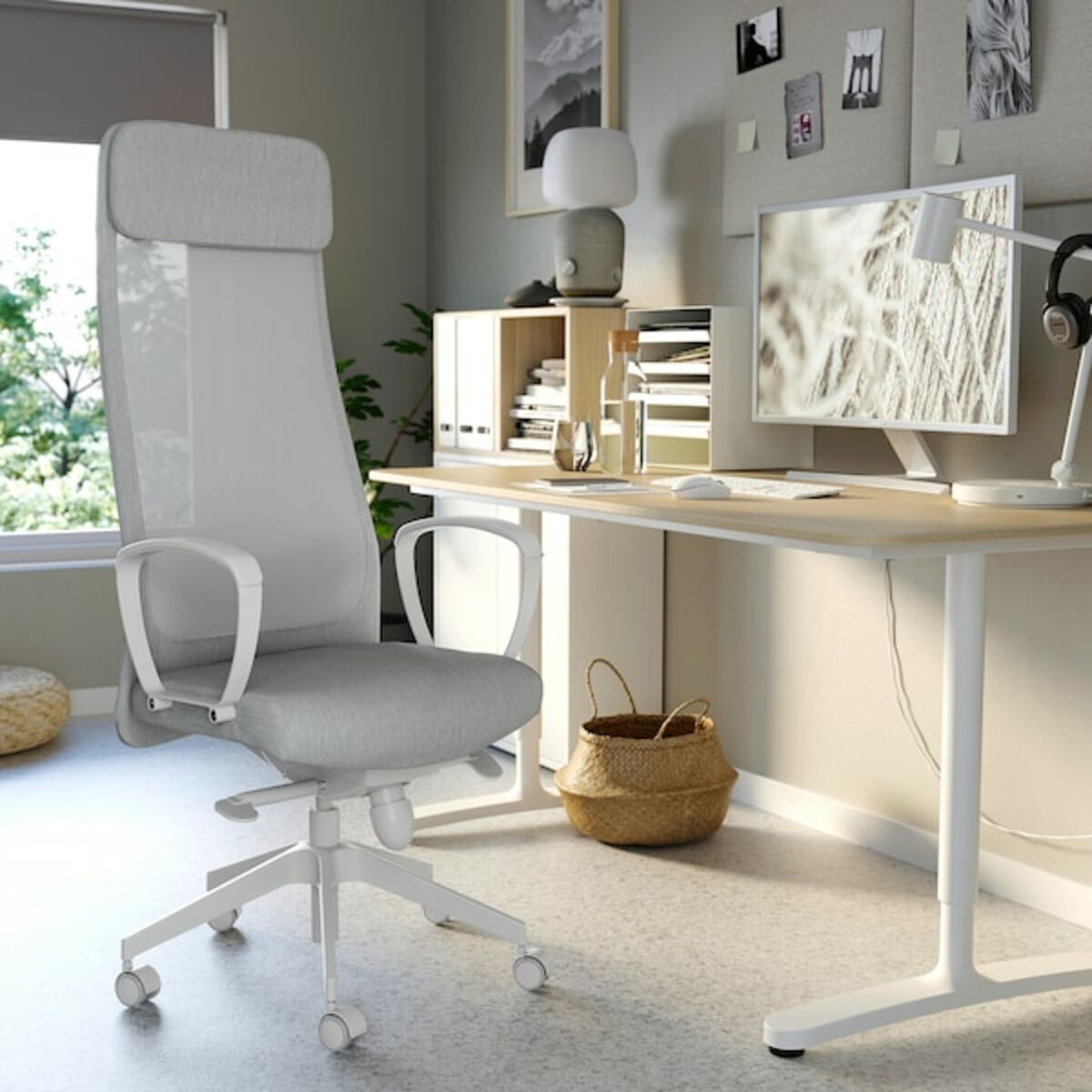 Bild 4 von BEKANT  Schreibtisch, Eichenfurnier weiß lasiert/weiß 140x60 cm