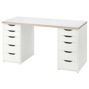 LAGKAPTEN / ALEX  Schreibtisch, weiß anthrazit/weiß 140x60 cm