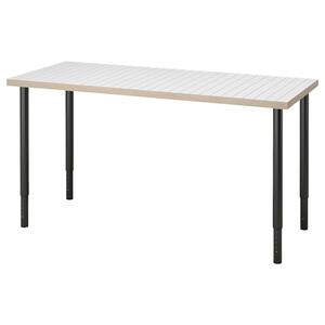 LAGKAPTEN / OLOV  Schreibtisch, weiß anthrazit/schwarz 140x60 cm