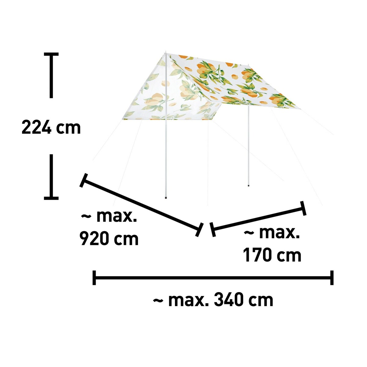 Bild 2 von Sonnenschutz Lemon Print 170 cm x 300 cm x 224 cm
