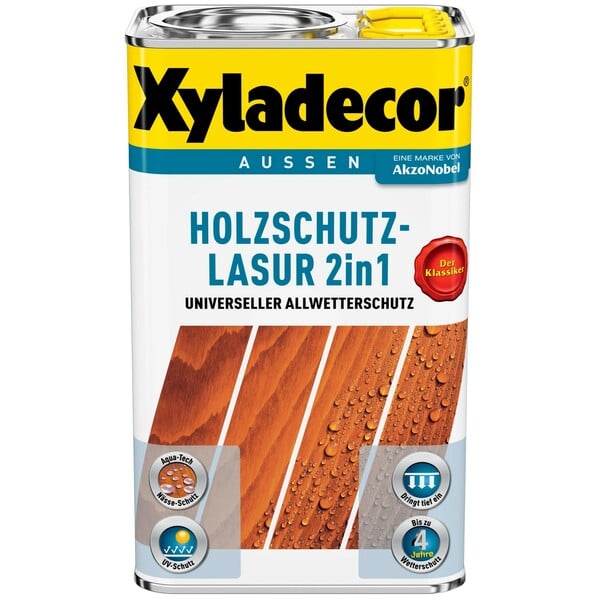 Bild 1 von Xyladecor Holzschutz-Lasur 2in1 Teak matt 5 l