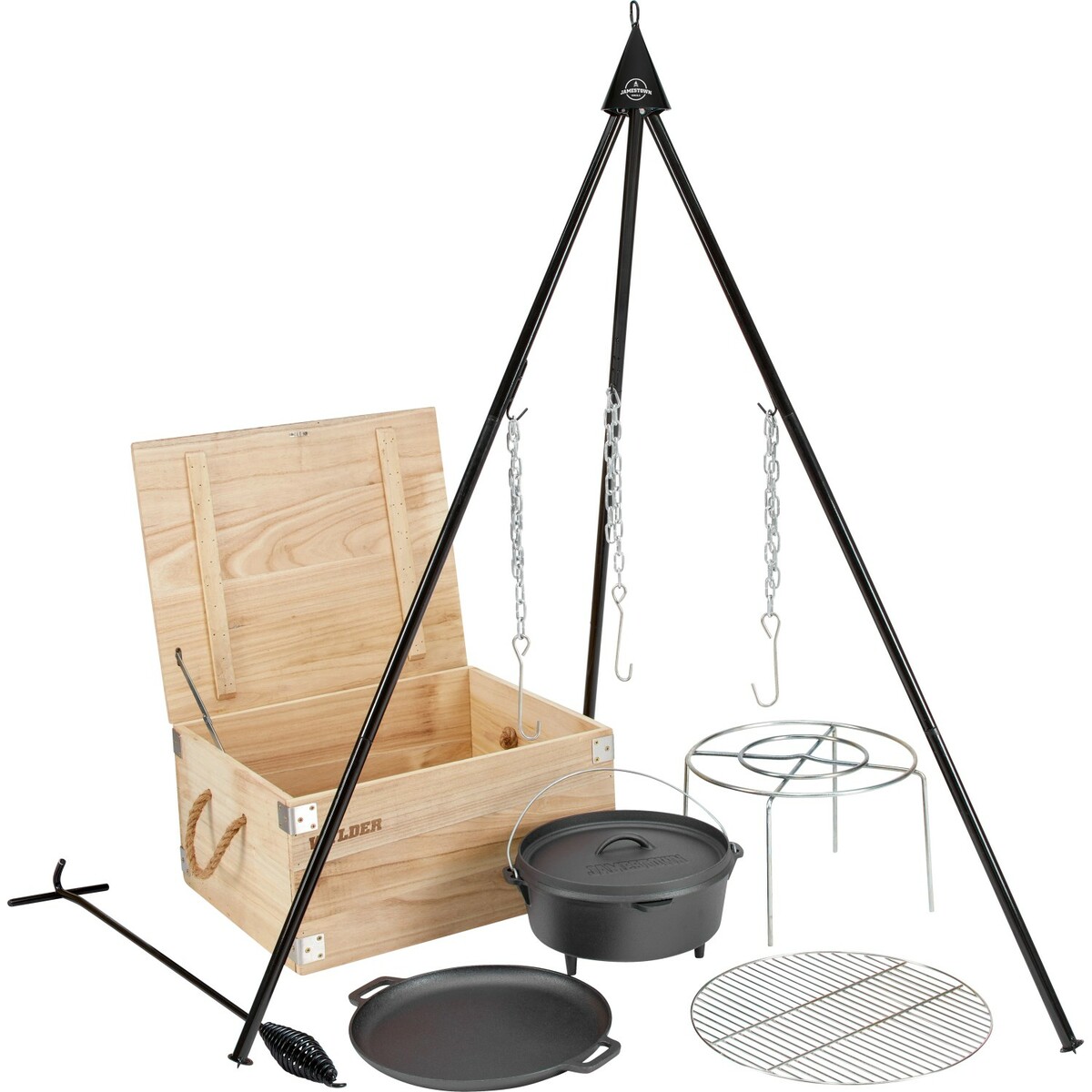 Bild 1 von Jamestown Dutch-Oven-Set Dreibein 6-tlg. Schwarz