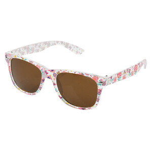 Mädchen Sonnenbrille in Blumen-Optik ROSA / TRANSPARENT