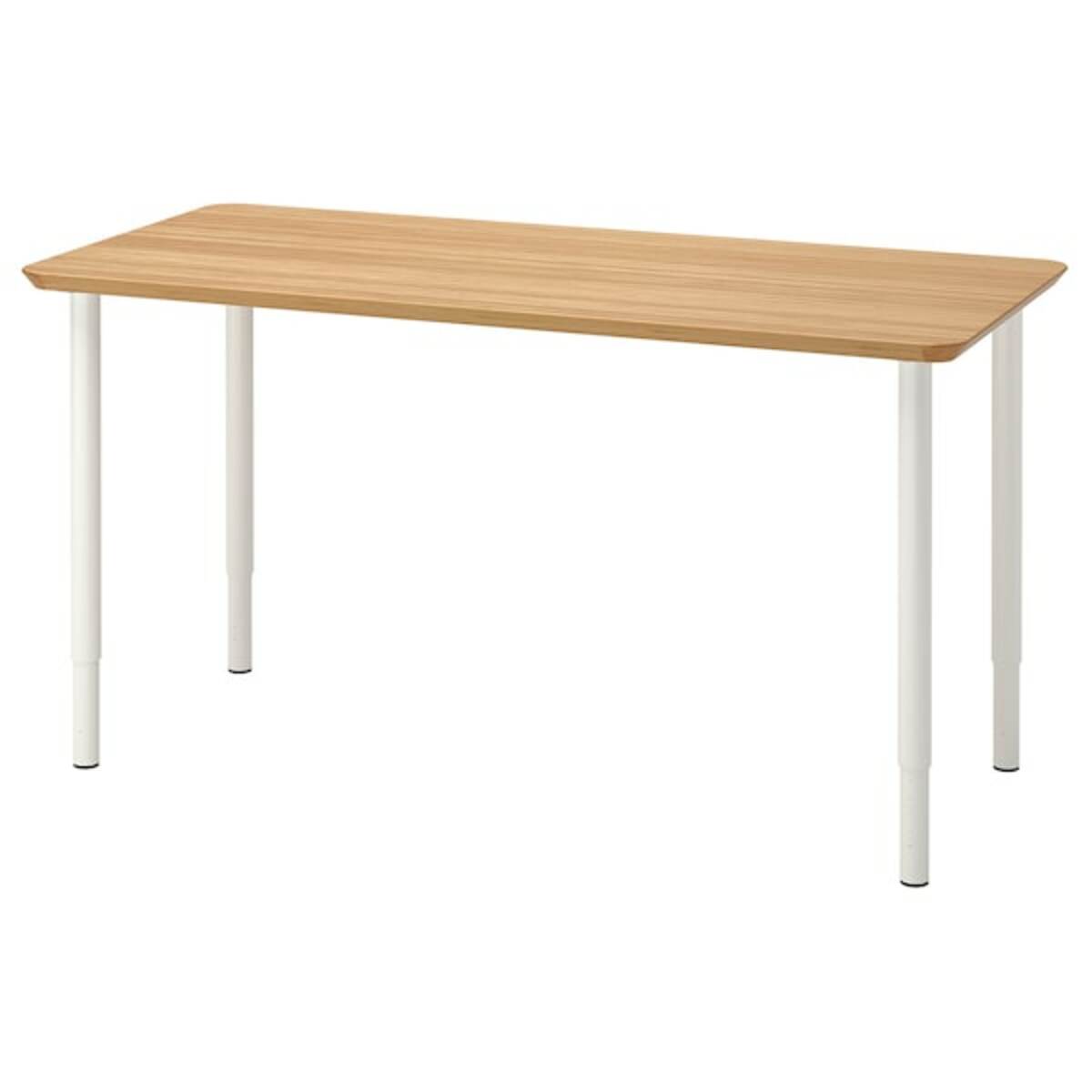 Bild 1 von ANFALLARE / OLOV  Schreibtisch, Bambus/weiß 140x65 cm