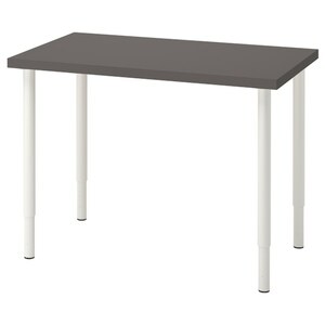 LINNMON / OLOV  Schreibtisch, dunkelgrau/weiß 100x60 cm