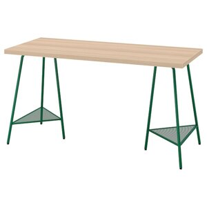 LAGKAPTEN / TILLSLAG  Schreibtisch, Eicheneff wlas grün 140x60 cm