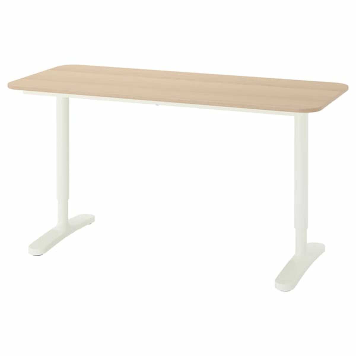 Bild 1 von BEKANT  Schreibtisch, Eichenfurnier weiß lasiert/weiß 140x60 cm