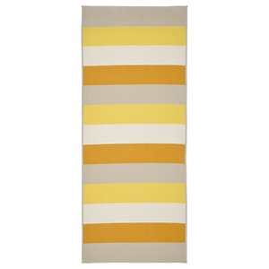 BRÖGGAN  Teppich flach gewebt, drinnen/drau, gelb 80x200 cm