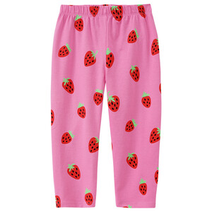 Mädchen Capri-Leggings mit Erdbeeren PINK