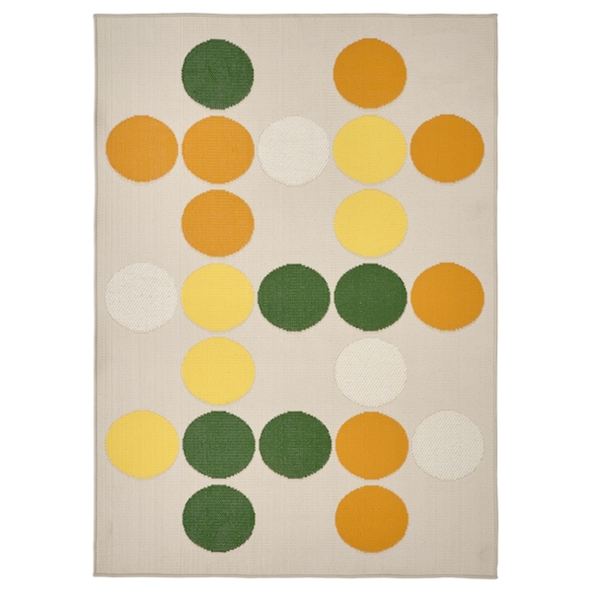 Bild 1 von BRÖGGAN  Teppich flach gewebt, drinnen/drau, Punkte bunt 133x195 cm