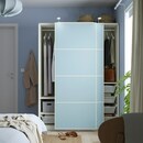 Bild 3 von PAX / MEHAMN  Kleiderschrank mit Schiebetüren, weiß/doppelseitig hellblau 150x66x201 cm
