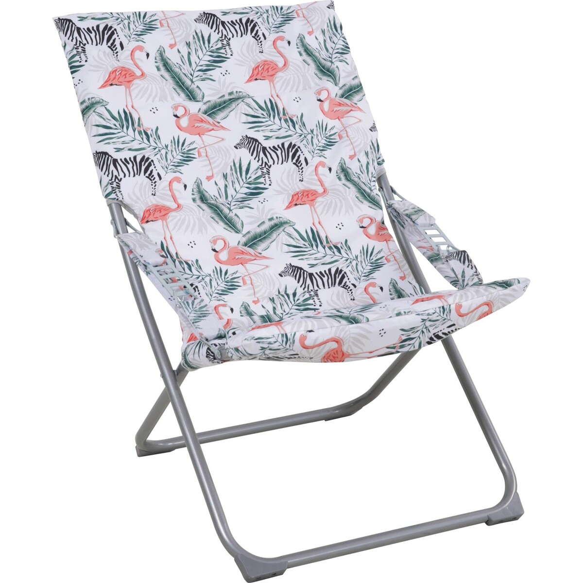 Bild 1 von Campingstuhl Palmelo Faltbar Flamingo-Print 95 cm x 63 cm x 85,5 cm