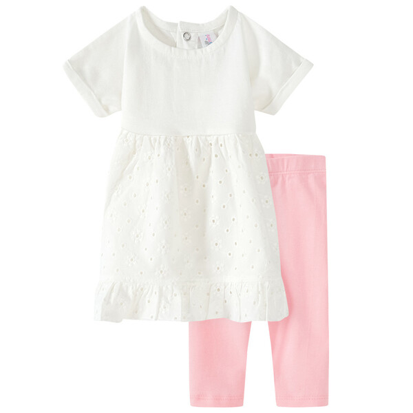 Bild 1 von Newborn Kleid und Leggings im Set WEISS / ROSA