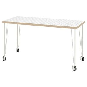 LAGKAPTEN / KRILLE  Schreibtisch, weiß anthrazit/weiß 140x60 cm