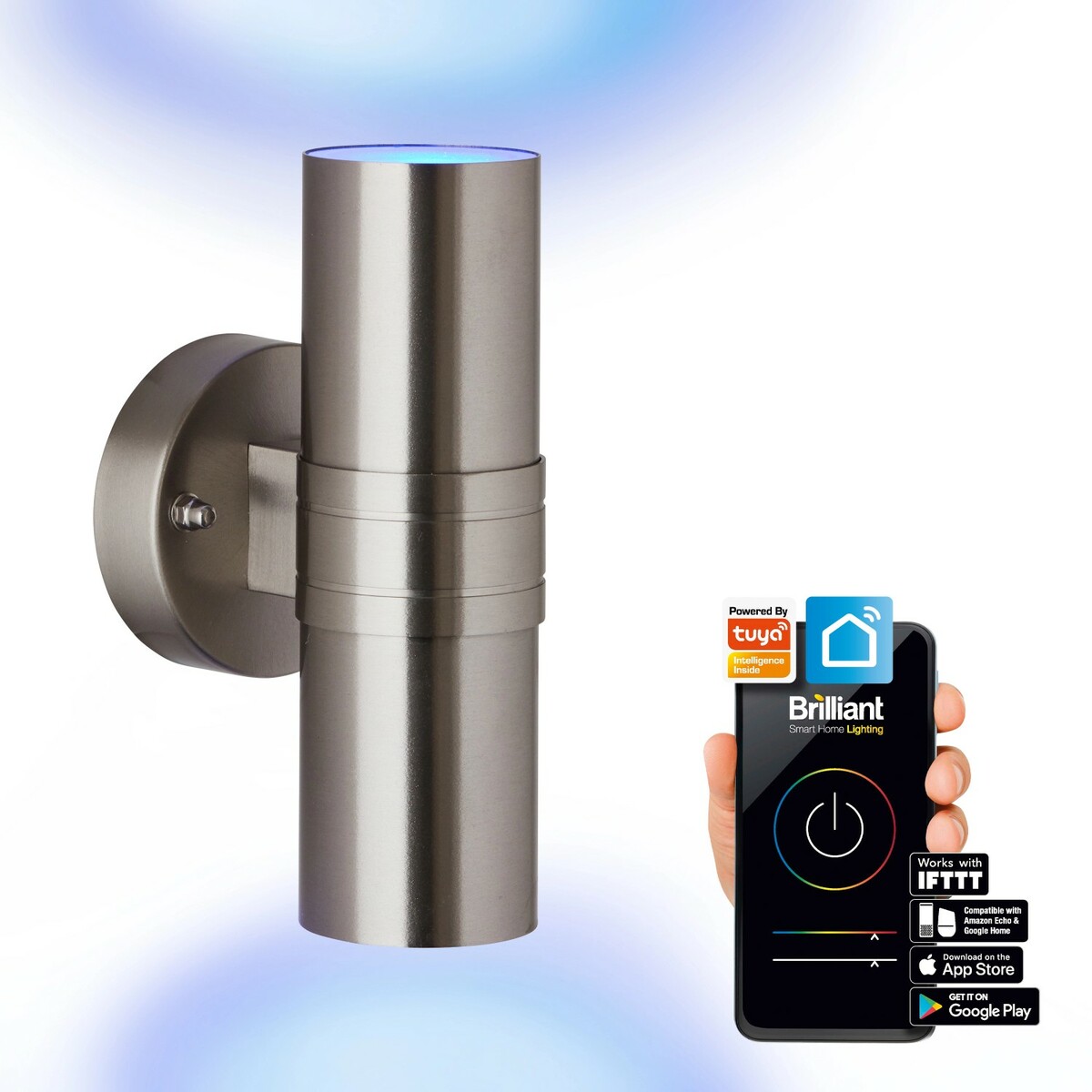 Bild 2 von Brilliant LED-Außenwandleuchte Sanders Edelstahl 8 W