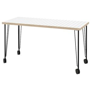 LAGKAPTEN / KRILLE  Schreibtisch, weiß anthrazit/schwarz 140x60 cm