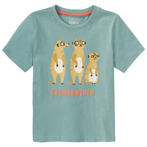 Kinder T-Shirt mit Erdmännchen-Motiv HELLTÜRKIS