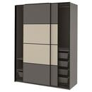 Bild 1 von PAX / MEHAMN  Kleiderschrank, doppelseitig dunkelgrau/graubeige 150x66x201 cm