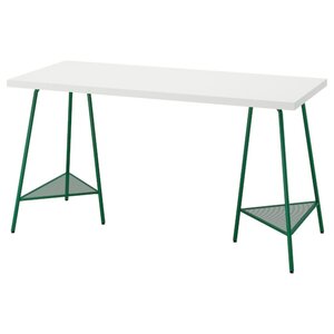 LAGKAPTEN / TILLSLAG  Schreibtisch, weiß/grün 140x60 cm