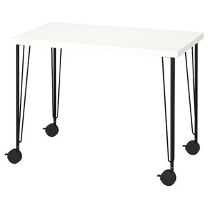 LINNMON / KRILLE  Schreibtisch, weiß/schwarz 100x60 cm