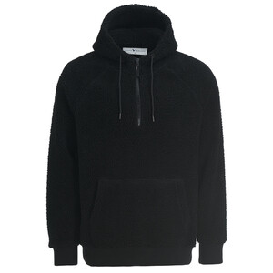 Herren Hoodie aus Teddyfleece SCHWARZ