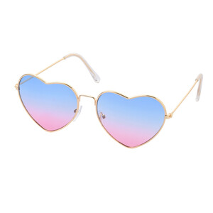 Mädchen Sonnenbrille in Herz-Optik GOLD / BLAU / PINK