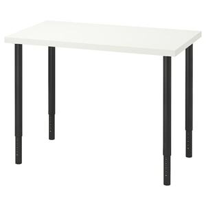 LINNMON / OLOV  Schreibtisch, weiß/schwarz 100x60 cm