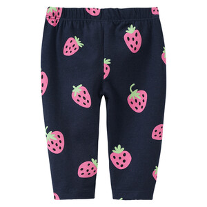 Baby Capri-Leggings mit Erdbeeren DUNKELBLAU