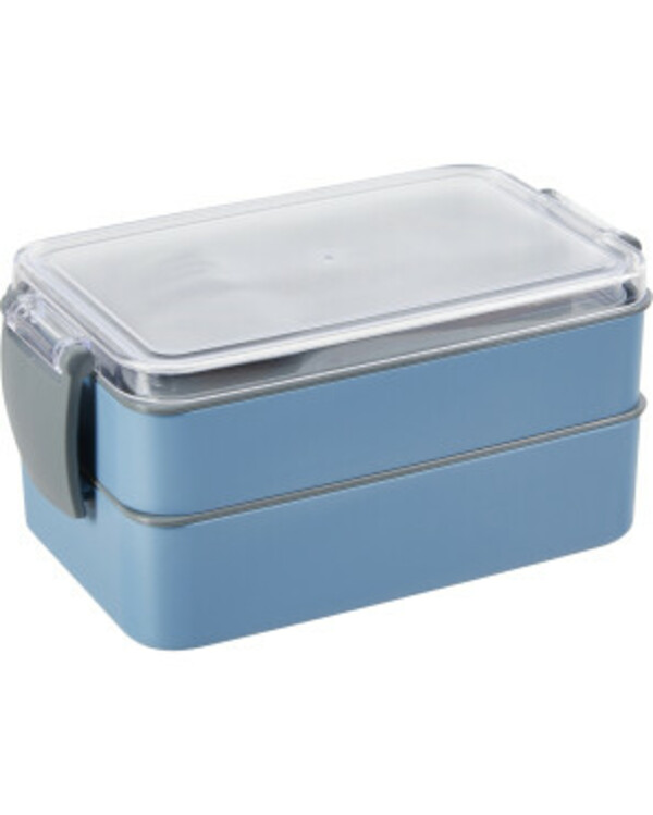 Bild 1 von Lunchbox mit Besteck, ca. 18 x 10,5 x 8,5 cm, blau