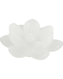 Kerze Lotusblume, 0.02kg, ca. 7,5 x 6 cm, weiß