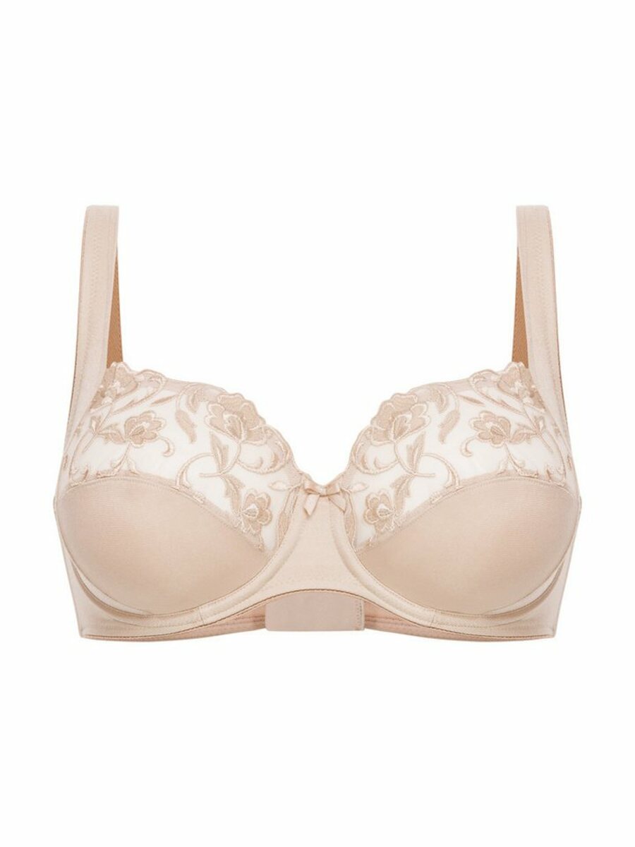 Bild 1 von Felina Bügel-BH Moments mit Spitze, Blumenstickerei, Stützfunktion, Vollkörbchen, Beige