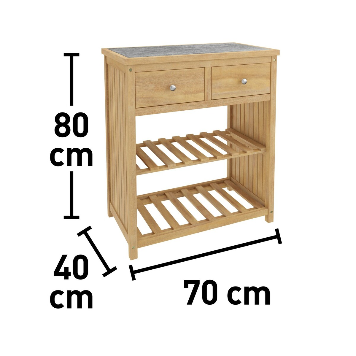 Bild 4 von Gartenschrank Lewiston FSC®-Akazien-Holz Hell 70 cm x 80 cm