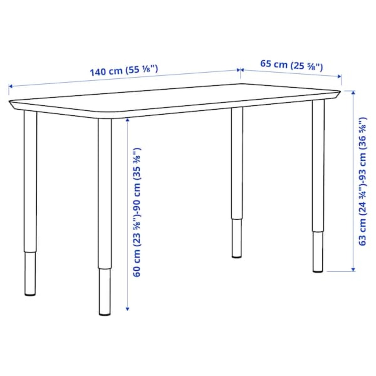 Bild 4 von ANFALLARE / OLOV  Schreibtisch, Bambus/schwarz 140x65 cm