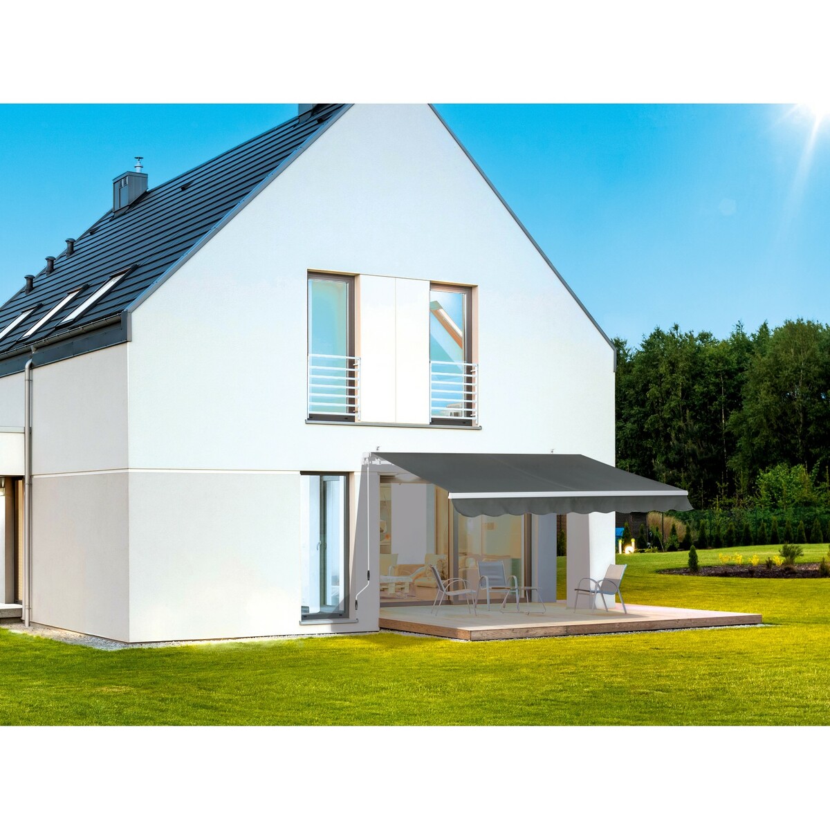 Bild 4 von Markisenstoff 300 cm x 200 cm Grau meliert