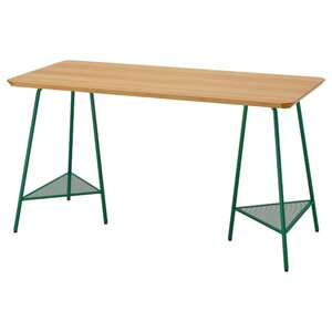 ANFALLARE / TILLSLAG  Schreibtisch, Bambus/grün 140x65 cm
