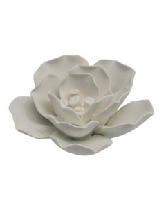Deko-Rose aus Porzellan, ca. 10 x 4 cm, weiß