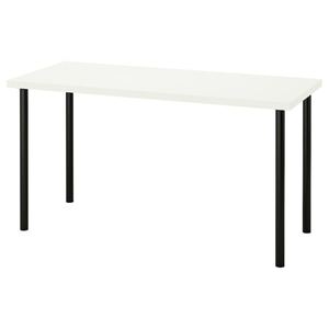 LAGKAPTEN / ADILS  Schreibtisch, weiß/schwarz 140x60 cm