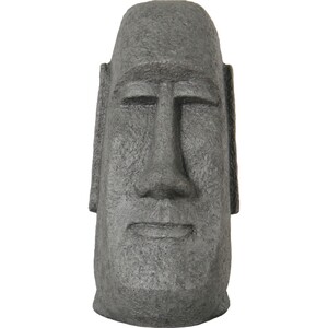 Gartenfigur Moai Kopf 96 cm Grau