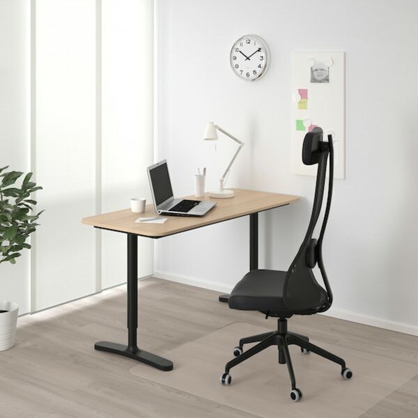 Bild 2 von BEKANT  Schreibtisch, Eichenfurnier weiß lasiert/schwarz 140x60 cm