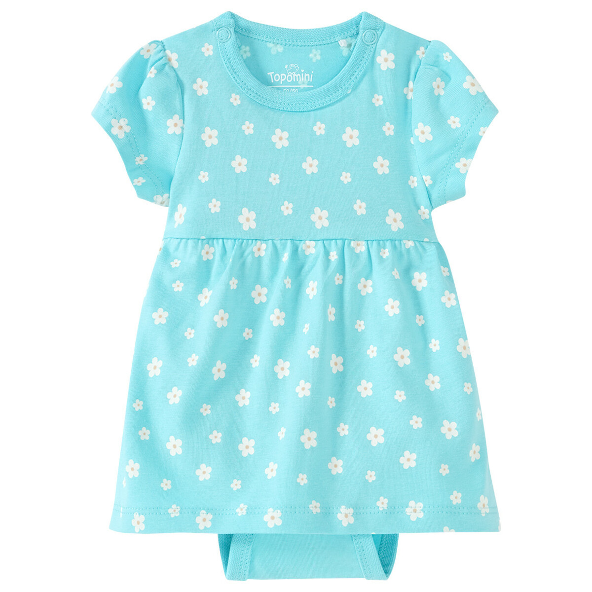 Bild 1 von Newborn Bodykleid mit Blumen-Allover HELLTÜRKIS / WEISS