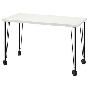LAGKAPTEN / KRILLE  Schreibtisch, weiß/schwarz 120x60 cm