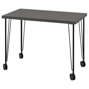 LINNMON / KRILLE  Schreibtisch, dunkelgrau/schwarz 100x60 cm