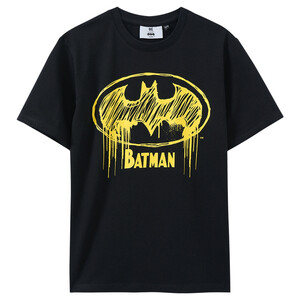 Batman T-Shirt mit großem Motiv SCHWARZ / GELB