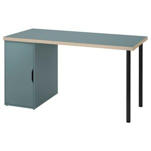 LAGKAPTEN / ALEX  Schreibtisch, grautürkis/schwarz 140x60 cm